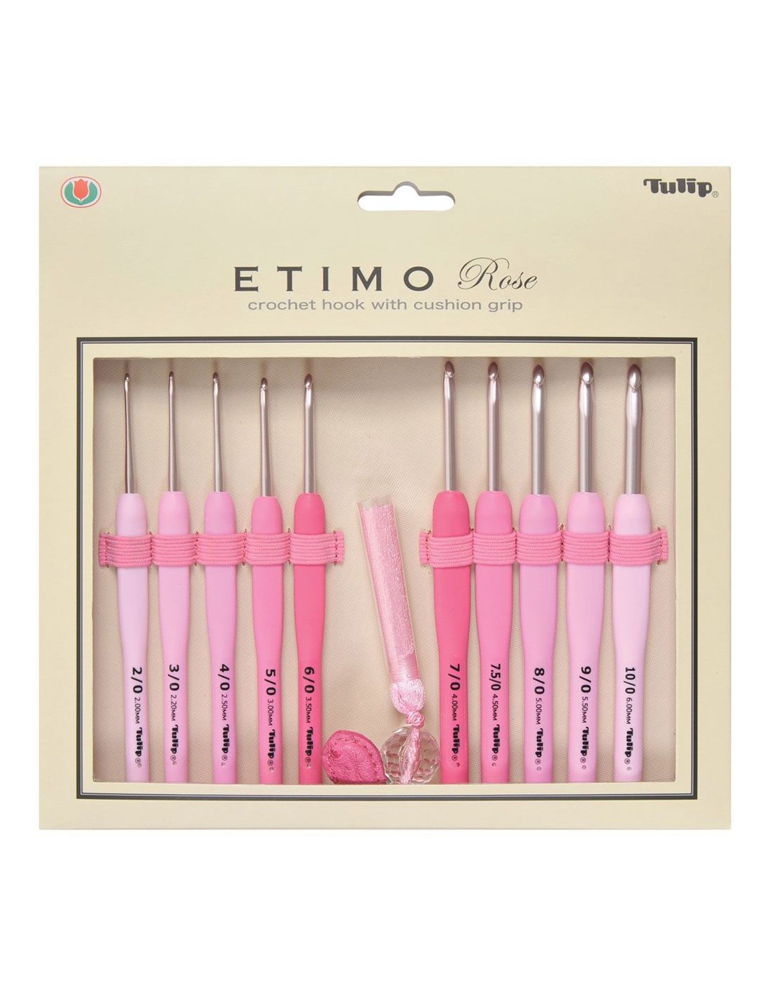Set de agujas de ganchillo ETIMO rosa de acero